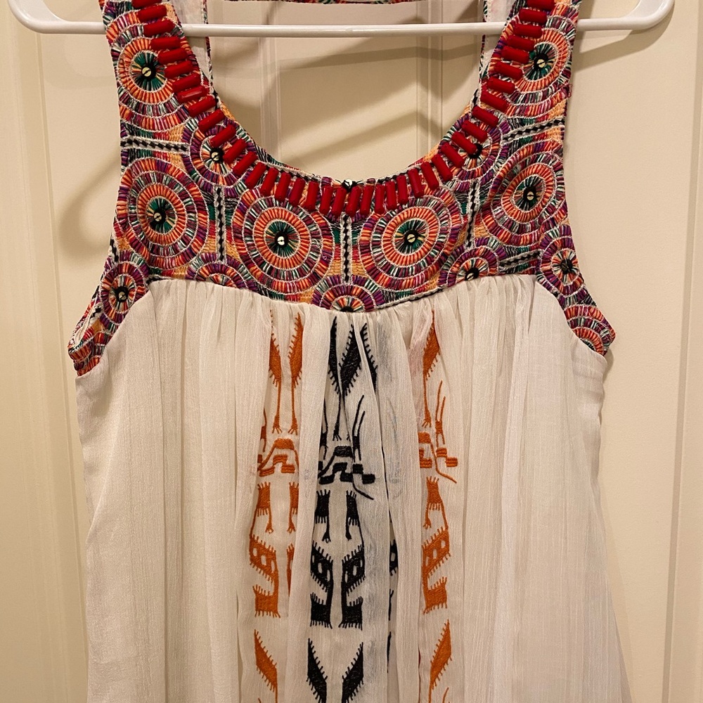 Bohemian beaded/embroidered Anthropologie Top